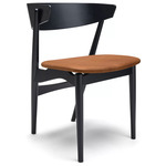 No. 7 Dining Chair - Black Beech / Dunes Cognac Leather
