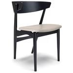 No. 7 Dining Chair - Black Beech / Dunes Light Grey Leather