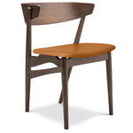 No. 7 Dining Chair - Dark Stained Beech / Victory Cognac Leather