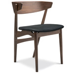 No. 7 Dining Chair - Dark Stained Beech / Dunes Black Leather