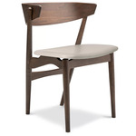 No. 7 Dining Chair - Dark Stained Beech / Dunes Light Grey Leather