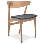 No. 7 Dining Chair - Natural Oiled Beech / Victory Black Leather