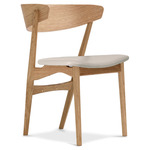 No. 7 Dining Chair - Natural Oiled Beech / Dunes Light Grey Leather