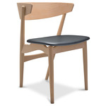 No. 7 Dining Chair - White Pigmented Lacquer Beech / Victory Black Leather