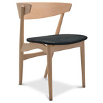 No. 7 Dining Chair - White Pigmented Lacquer Beech / Dunes Black Leather