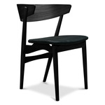 No. 7 Dining Chair - Black Oak / Dunes Black Leather