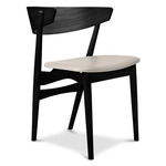 No. 7 Dining Chair - Black Oak / Dunes Light Grey Leather