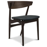 No. 7 Dining Chair - Dark Oiled Oak / Dunes Black Leather