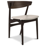 No. 7 Dining Chair - Dark Oiled Oak / Dunes Light Grey Leather