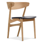 No. 7 Dining Chair - Natural Oiled Oak / Victory Black Leather