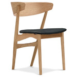 No. 7 Dining Chair - Natural Oiled Oak / Dunes Black Leather