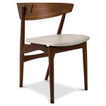No. 7 Dining Chair - Smoked Oak / Dunes Light Grey Leather