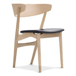 No. 7 Dining Chair - White Oiled Oak / Victory Black Leather