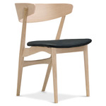 No. 7 Dining Chair - White Oiled Oak / Dunes Black Leather