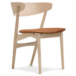 No. 7 Dining Chair - White Oiled Oak / Dunes Cognac Leather
