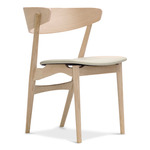 No. 7 Dining Chair - White Oiled Oak / Dunes Light Grey Leather