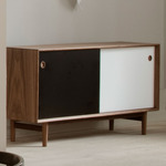 No. 11 Sideboard - Walnut / Black / White
