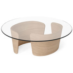 No. 7 Glass Top Lounge Table - White Oiled Oak / Clear
