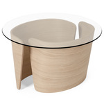 No. 7 Glass Top Lounge Table - White Oiled Oak / Clear