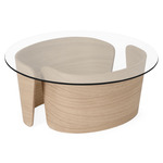 No. 7 Glass Top Lounge Table - White Oiled Oak / Clear