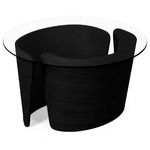 No. 7 Glass Top Lounge Table - Black Oak / Clear