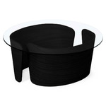 No. 7 Glass Top Lounge Table - Black Oak / Clear
