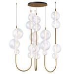 Dreamer Chandelier - Natural Aged Brass / Iridescent