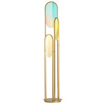 Trance Floor Lamp - Natural Aged Brass / Dichroic Glass