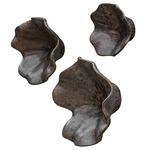 Two Wood Wall Decor Set of 3 - Mocha Brown
