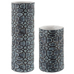 Baltra Vase Set of 2 - Aged Bronze / Teal