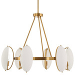 Oviform Chandelier - Brass / White