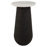 Total Eclipse Accent Table - Porcelain / Matte Black