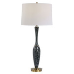 Remy Table Lamp - Navy Blue / White