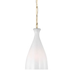 Athena Long Pendant - Burnished Brass / Straited Glass