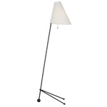 Gustav Floor Lamp - Aged Iron / White Linen