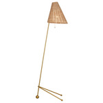 Gustav Floor Lamp - Burnished Brass / Blonde Rattan