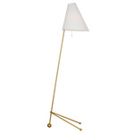 Gustav Floor Lamp - Burnished Brass / White Linen