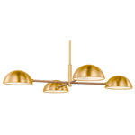 Balleroy Chandelier - Burnished Brass / Blonde Rattan