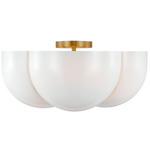 Cheverny Semi Flush Ceiling Light - Burnished Brass / Milk