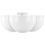 Cheverny Semi Flush Ceiling Light - Matte White / Milk