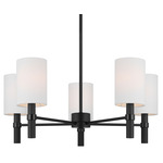 Manor Chandelier - Midnight Black / White Linen