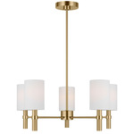 Manor Chandelier - Satin Brass / White Linen