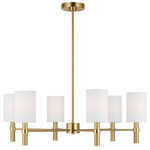 Manor Chandelier - Satin Brass / White Linen