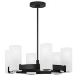 Rhode Chandelier - Midnight Black / Etched Glass