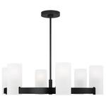Rhode Chandelier - Midnight Black / Etched Glass