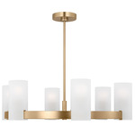 Rhode Chandelier - Satin Brass / Etched Glass