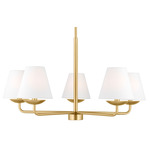 Albion Chandelier - Satin Brass / White Linen