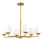 Albion Chandelier - Satin Brass / White Linen