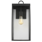 Howell Outdoor Wall Sconce - Textured Black / Clear / White