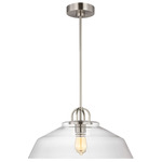 Payton Pendant - Brushed Steel / Clear